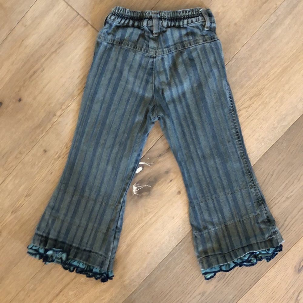 Cakewalk Wide Leg Ruffle Bottom Jeans, Girls 4 - Picture 2 of 7